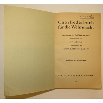Für die Chorliederbuch Wehrmacht. Espenlaub militaria